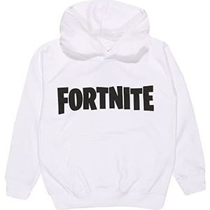 Fortnite Text Logo Boys Pullover Hoodie Mode-Sweats, White, 7-8 Years Garçon