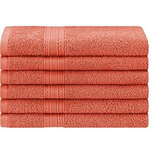 Superior Milieuvriendelijke katoenen handdoeken, 40,6 x 76,2 cm, koraalrood, 6 stuks