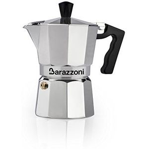 Barazzoni Het koffiezetapparaat van aluminium met 9 kopjes, gecertificeerd door de Italiaanse Academie Maestri del Café.
