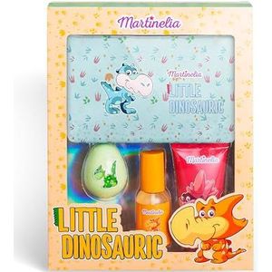 MARTINELIA - Badset en toilettas dinosaurus voor kinderen, cadeauset voor jongens, badbom, douchegel dino – zonder giftige ingrediënten