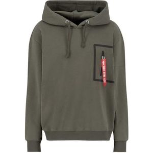 ALPHA INDUSTRIES Alpha Industries Herentrui met capuchon en zak, thermo-gelijmd, hoodie voor heren, 1 stuk, Donkere Olijf