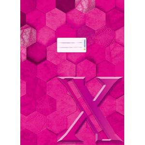 HERMA 20084 Lot de 10 protège-cahiers A4 en carton rose avec champ d'inscription, en papier solide et extra résistant, protège-cahiers avec motif hexagonal, pour cahiers scolaires, colorées