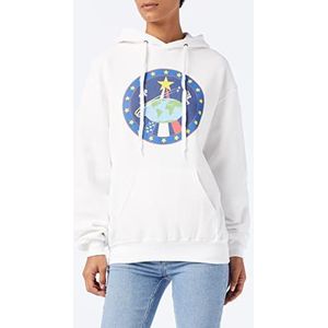 Brands In Limited NASA Globe Astronauts Dames Hoodie Wit (White Wht), L, Wit (Wit Wht)