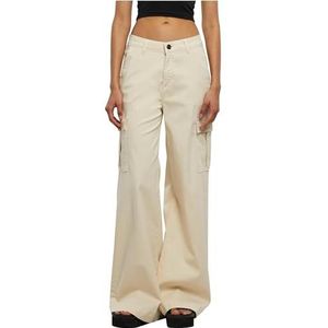 Urban Classics Pantalon cargo en sergé pour femme - Taille haute - Disponible dans de nombreuses couleurs - Tailles 26 à 36, Sable blanc, 29