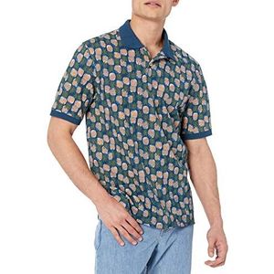 Amazon Essentials Katoenen piqué poloshirt voor heren (verkrijgbaar in grote maten), blauw ananas, maat S