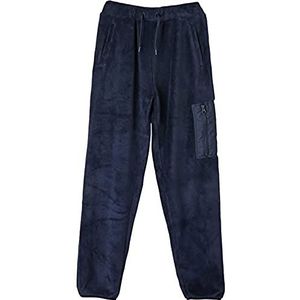 s.Oliver Joggpant uit teddy pluche joggingbroek teddy meisjes, blauw, 152, Blauw