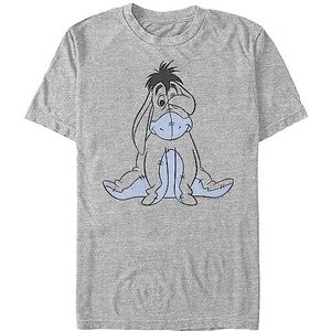 Disney Sketch Eeyore Basic T-shirt voor heren, maat S, grijs gemêleerd, Athletic S, atletisch grijs gemêleerd