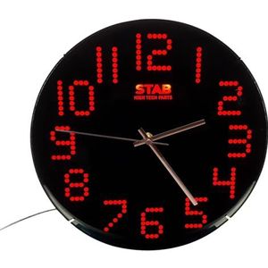 STAB HIGH PARTS Digitale wandklok JB 231 - 30 cm - grote cijfers rode led - eenvoudig en volledig aflezen - ideaal voor senioren en slechtzienden, kantoren en collectieve ruimtes