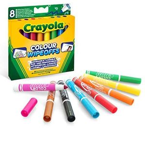 Crayola - Wasbare viltstiften voor whiteboard, 8 verschillende kleuren, conische punt Maxi, 03-8223