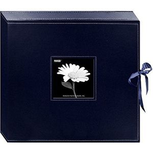 Pioneer Scrapbooking-box van kunstleer, genaaid, met D-ring, 33 x 36,8 cm, marineblauw