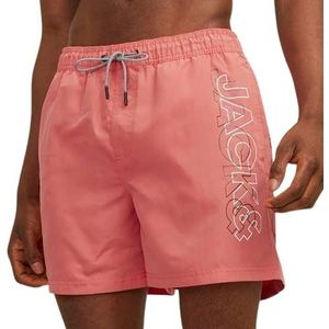 Jack & Jones Fiji Zwemshorts voor heren met dubbel logo, Roze