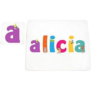 Little Helper Tafelkleed met coaster-stijl, illustratief, kleurrijk met de naam van Maagd Meisje Alicia