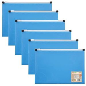 eco-eco A5 snelhechter, met ritssluiting, 50% gerecycled, 106 x 6 cm, blauw, 6 stuks