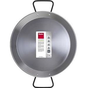 Metaltex - Paella-pan van gepolijst staal met inductie, 4 porties, 30 cm (boven), 24,5 cm (basis)