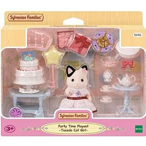 Sylvanian Families - Het dorp - Het meisje kat tweekleurig en haar verjaardagssnoer - 5646 - Figuren klaar om te spelen - Mini Poppen