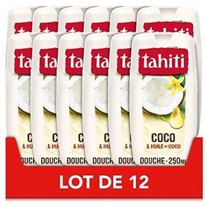 TAHITI - Douchegel Tahiti Coco & Kokosolie - Formule op basis van ingrediënten van natuurlijke oorsprong - Set van 12 x 250 ml