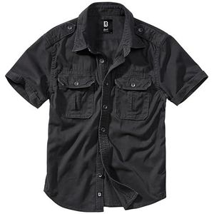 Brandit Vintage Shirt Longsleeve heren Overhemd, Schwarz Shortsleeve, L