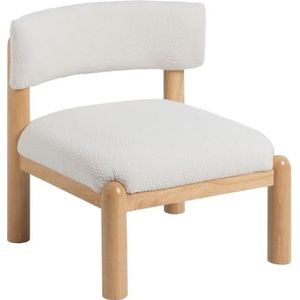 BigBuy Home Stoel wit naturel polyurethaan rubberhout 62 x 62 x 71 cm
