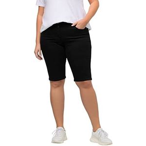 Ulla Popken Jeansbermuda Basic Soft Dames, SCHWARZ