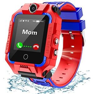 LiveGo Smartwatch 4G, jongens, meisjes, waterdicht, GPS-tracking, 360 graden draaibaar, camera, wifi, SOS, geschikt als verjaardagscadeau voor scholieren van 3 tot 12 jaar (T10 rood)