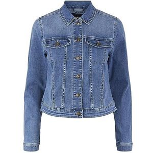 Pieces Pcoia Ls DNM Jacket MB Noos BC dames jeansjas, middelblauw, L, denim middenblauw