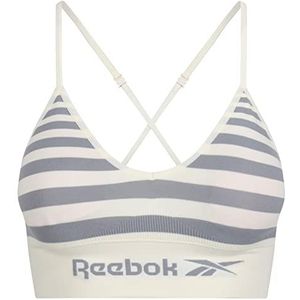 Reebok Reebok naadloze beha grijs met uitneembare pads - crop-top voor fitness trainingsbeha voor dames, Chalk/Gable Grey