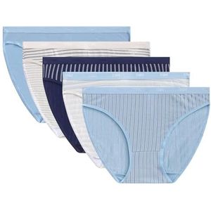 DIM Les Pockets katoenen comfort x5 onderbroek, donkerblauw/lichtblauw/wit, S, Donkerblauw/Lichtblauw/Wit