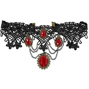 amscan 9918102 Gothic ketting voor volwassenen, rood en zwart