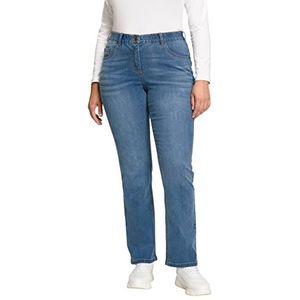 Ulla Popken jeans, straight mandy dames, denimblauw