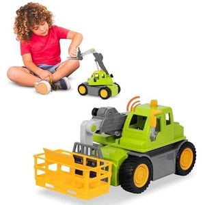 L'il Woodzeez Drives by Battat for Kids - Construction Vehicle Toy - Lights & Sounds - Movable Parts - 3 jaar + - Midrange Telehandler, WH1018C1Z, nylon/A