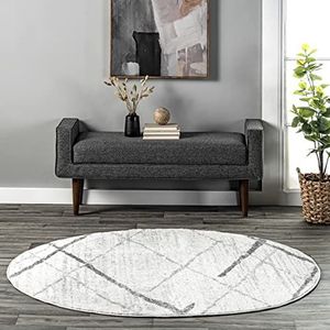 nuLOOM Thigpen tapijt, modern, rond, 122 cm, grijs