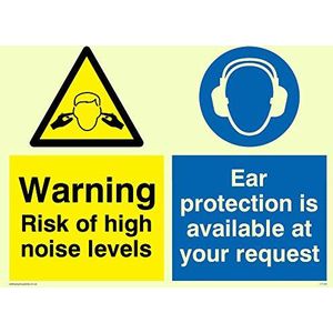 Viking Signs CP266-A5L-P Warning Risk Of High Noise Level schild van halfharde kunststof, 200 x 150 mm