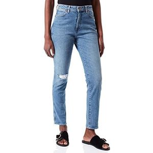 Wrangler Dames retro skinny jeans, blauw (Indigo Mid 81D)