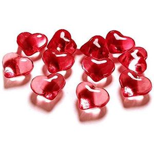 PartyDeco - AH2-21-007-karton – 30 pvc-kristallen, hartvorm, rood