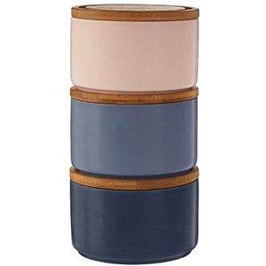 Premier Housewares 0723017 drinkfles van bamboe, Dolomiet, blauw/roze