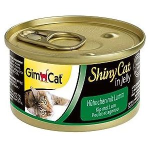 GimCat ShinyCat in Jelly Lamm Kip - natvoer voor katten met vlees en taurine - 24 blikjes (24-70 g)