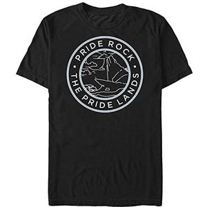 Disney The Lion King Pride Rock Badge Organic T-shirt, korte mouwen, zwart, XXL, SCHWARZ