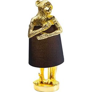 Tafellamp in diervorm, gouden/zwarte aap, 23 cm