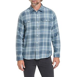 Pioneer heren kent overhemd, Indigo Check