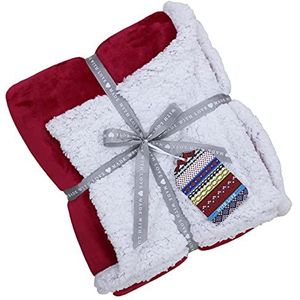 Riva Home LUX Sherpa Fleece 127X152 Rood, Polyester, Rood, 127x152cm