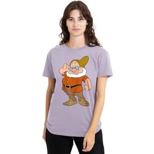 Mandarin Creative Ltd Dames T-shirt Sneeuwwitje en de Zeven Dwergen Doc, The Leader Lavendel, XXL, Lavendel, XXL, Lavendel, XXL