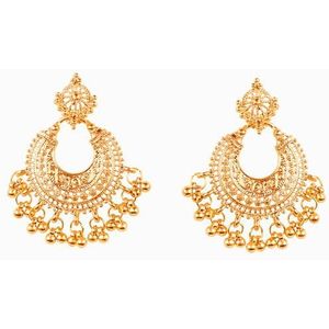 Touchstone Prachtige Indiase Bollywood-oorbellen in antiek goud of zilver voor dames., Hout Lak Legering, Geen edelsteen