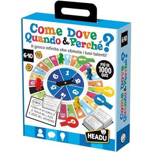 Headu Het grote spel waar wanneer en waarom met meer dan 1000 basisschoolonderwerpen It57069 educatief spel voor kinderen van 5-10 jaar, gemaakt in Italië