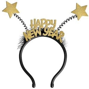 Folat 63771 Tiare BlackGold HNY-Sylvester decoratie voor Nieuwjaar, Nieuwjaar, vrolijk nieuwjaar, Happy New Year, meerkleurig