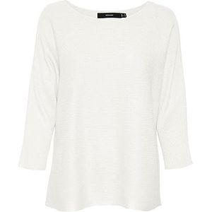 Vero Moda VMNORA 3/4 Boatneck Blouse Noos Sweater, Sneeuwwitje, L Dames, Sneeuwwitje