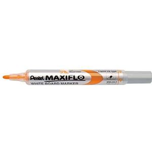 Pentel Maxiflo Whiteboard-markers, droog afwasbaar, medium punt, oranje, 12 stuks
