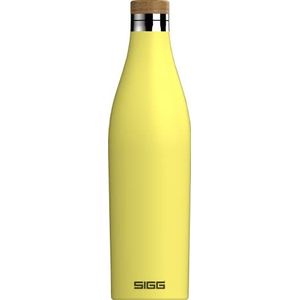 SIGG - Isolatiefles – Meridian Ultra Lemon – waterdicht en extra dun – BPA-vrij – zonder kunststof – roestvrij staal 18/8 – dubbelwandig – bamboesluiting – geel – 0,5 l