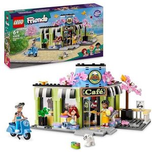LEGO Friends Heartlake City Café – speelgoed voor kinderen – gebak om te bouwen – creatieve vrije tijd en cadeau-idee voor meisjes en jongens vanaf 6 jaar – 3 mini-poppen en een hond 42618