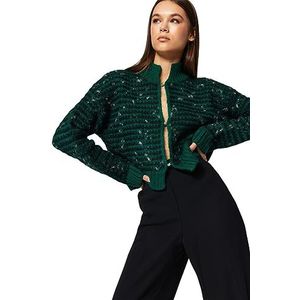 Trendyol Trendyol Damesvest met lange mouwen, cardigan, sweater voor dames, Groen