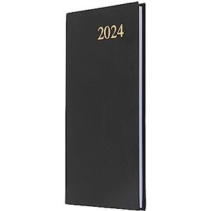 Collins Essential Weekoverzichten 2024, zakagenda, milieuvriendelijk en volledig recyclebaar gerecycled papier, soft-touch agenda 2024, met flexibele omslag en kleine zak (zwart)